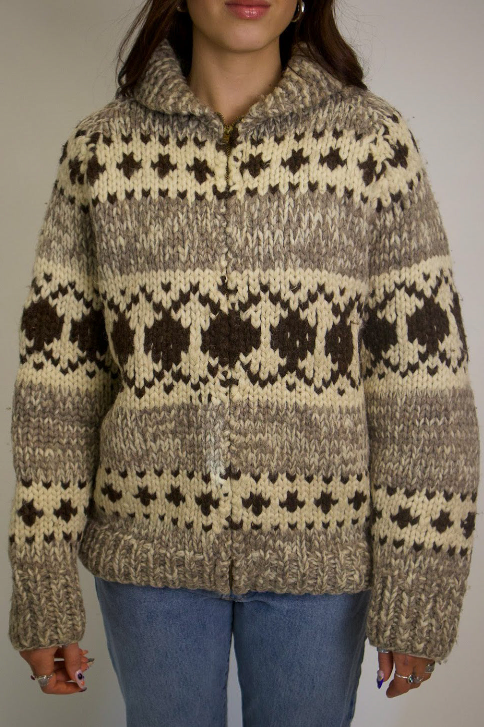 1A-186-CH Hand Knit Cowichan Sweater