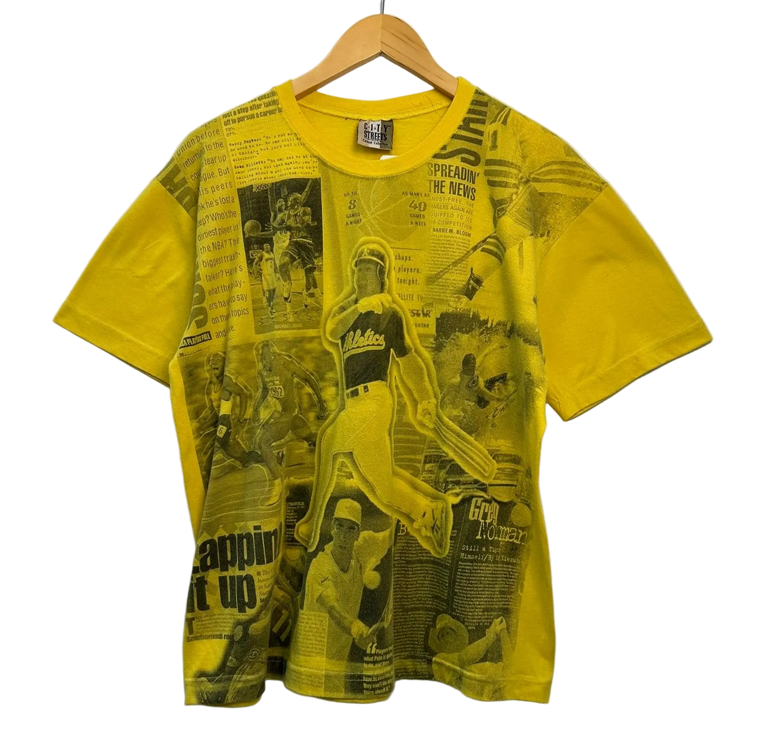 1A-20-CH Yellow Baseball News Tee