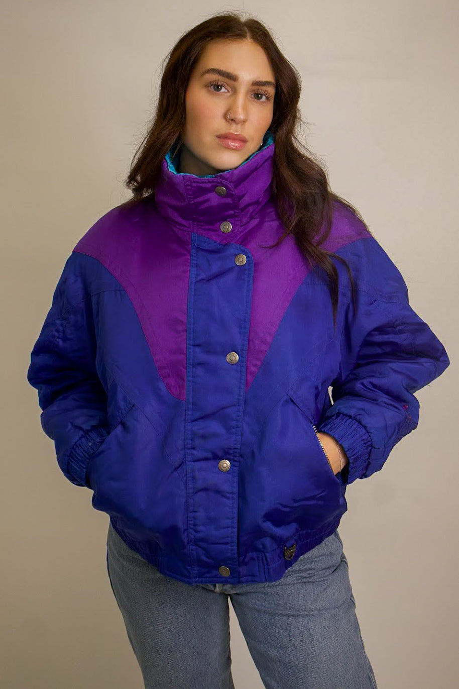 1A-206-CH Blue & Purple Sports Puffer