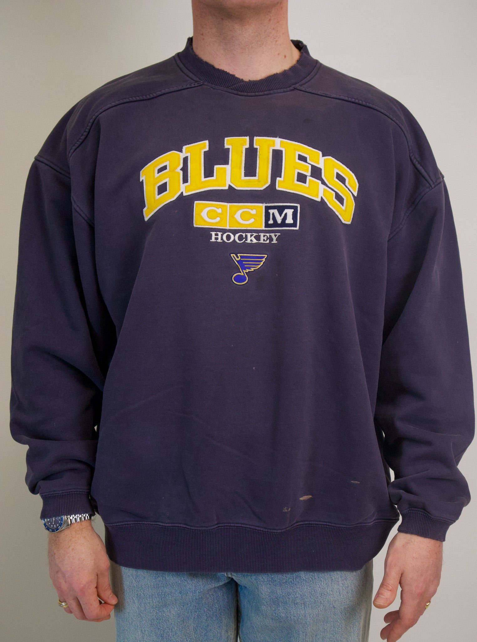 1A-80-CH St. Louis Blues Navy Crewneck