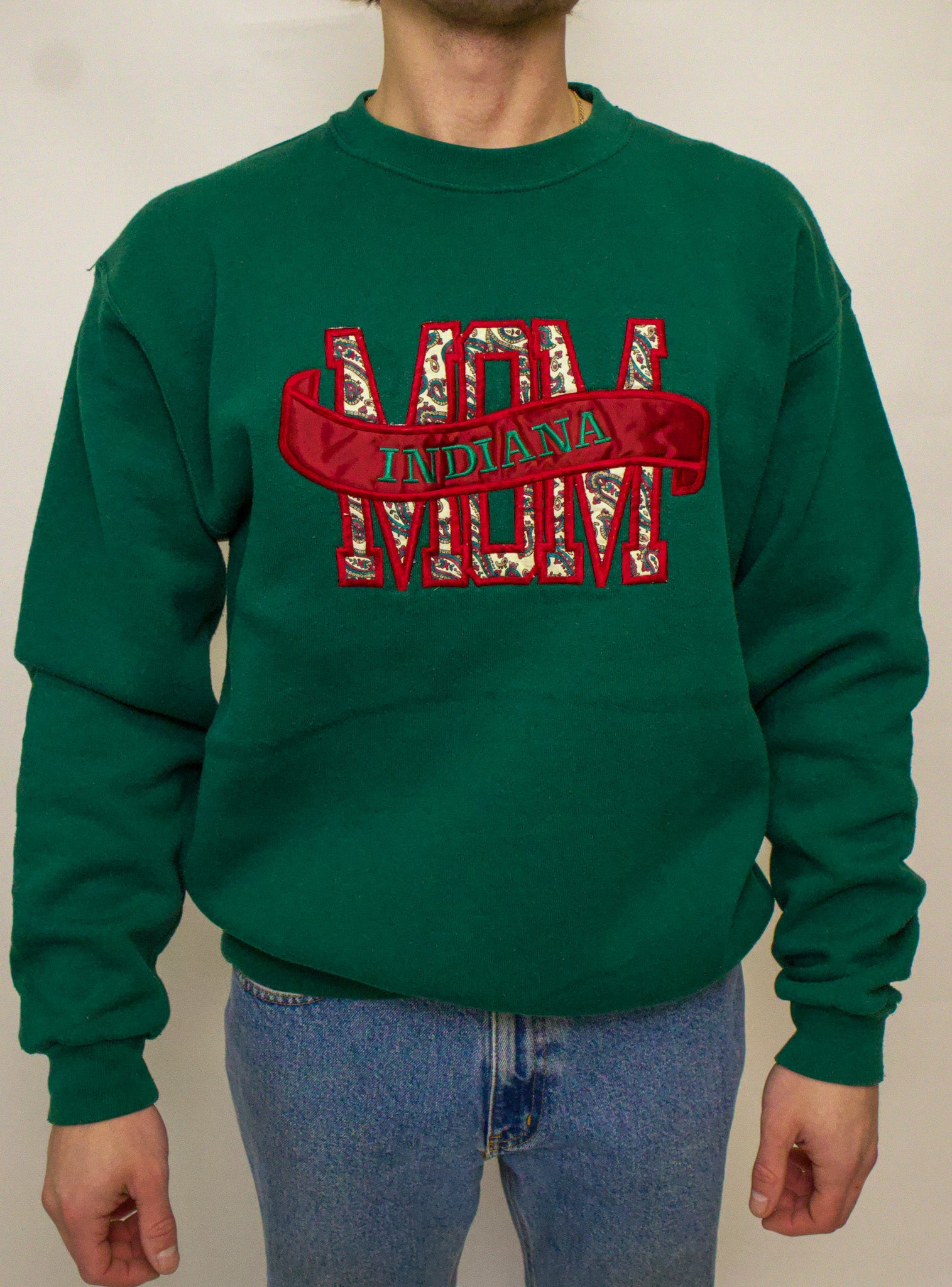1A-75-CH Green Indiana Mom Crewneck