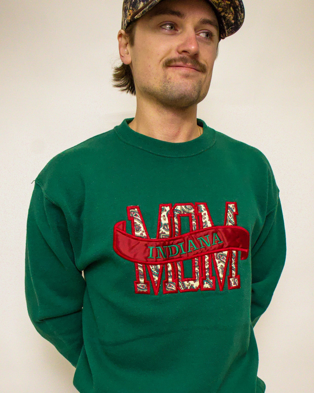 1A-75-CH Green Indiana Mom Crewneck