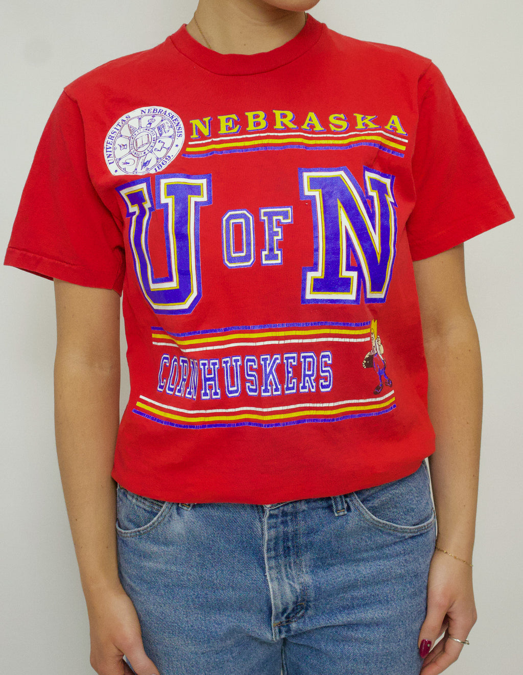 1A-160-CH Red U of N Cornhuskers Tee