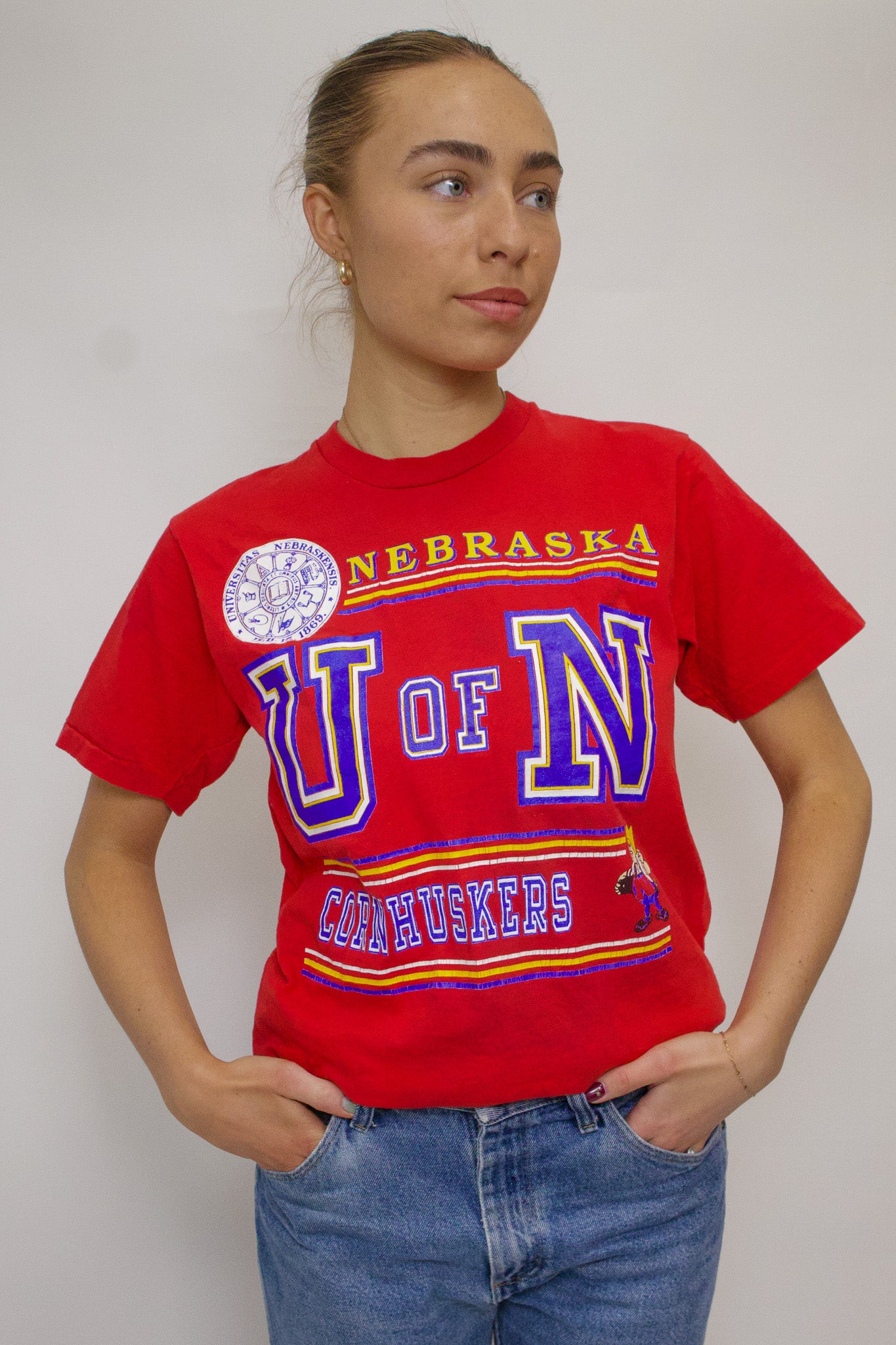 1A-160-CH Red U of N Cornhuskers Tee