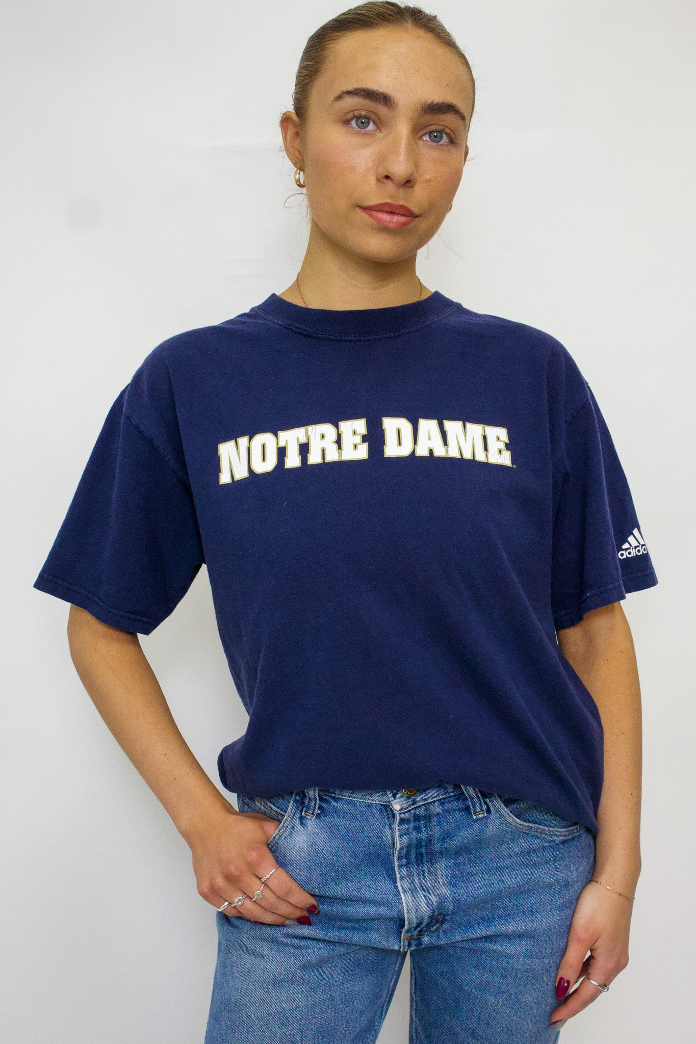 1A-30-CH Navy Notre Dame Tee