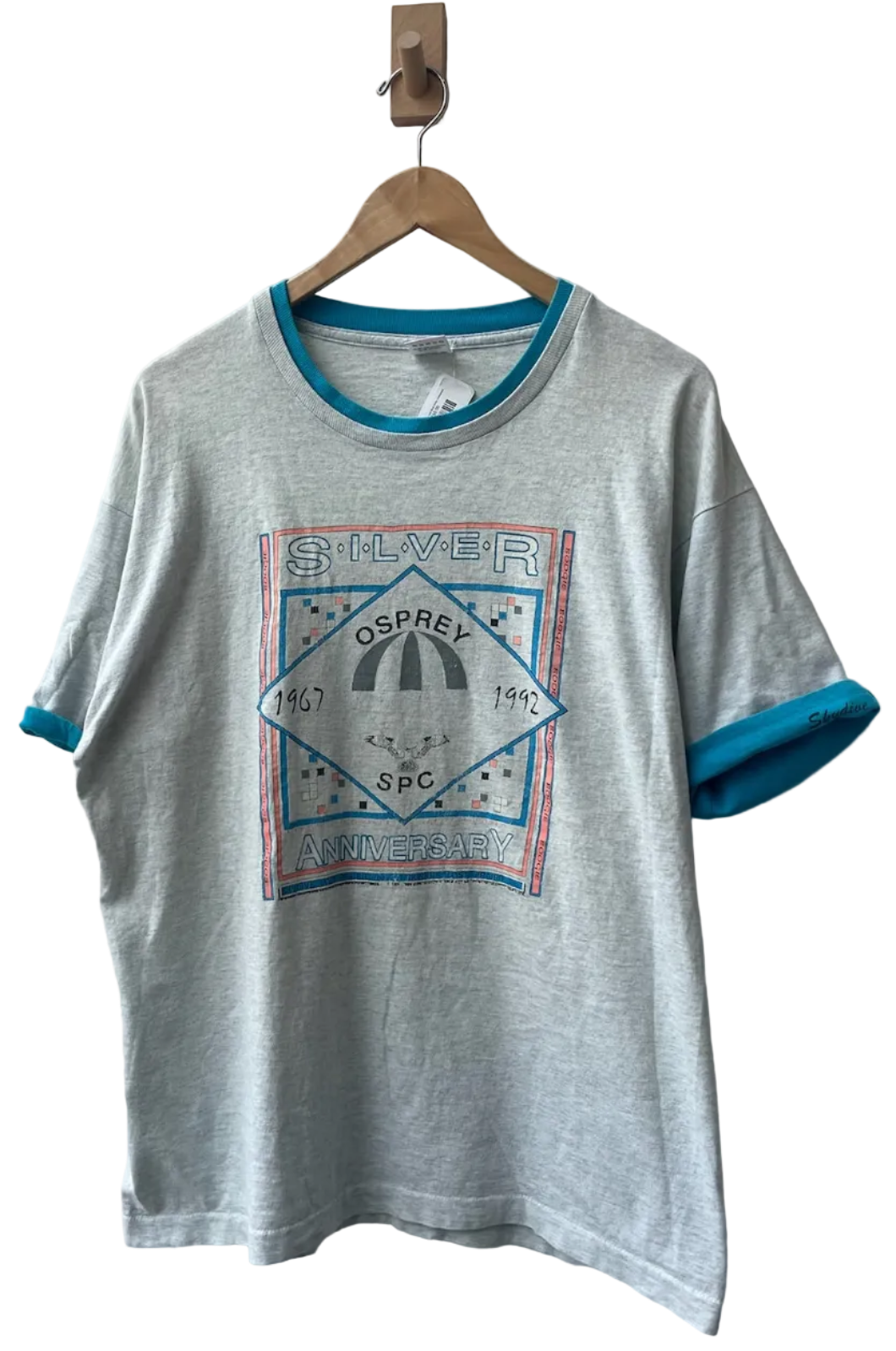 11-759-CH Grey and Blue Silver Anniversary Graphic T-shirt