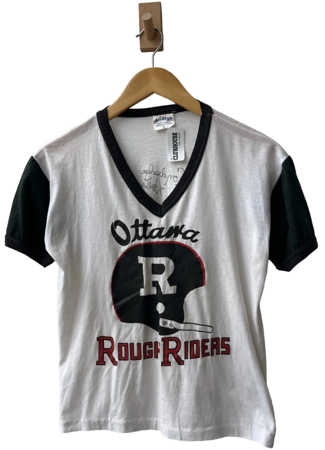 11-757-CH White and Navy Ottawa Roughriders Graphic T-shirt