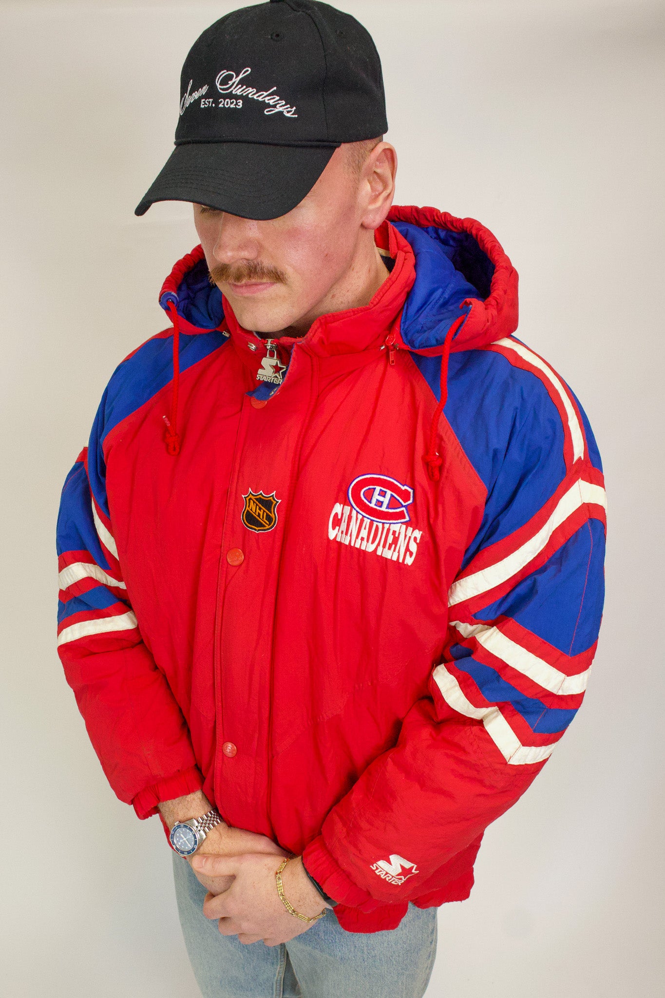 1A-208-CH Red & Blue MTL Canadiens Sports Puffer
