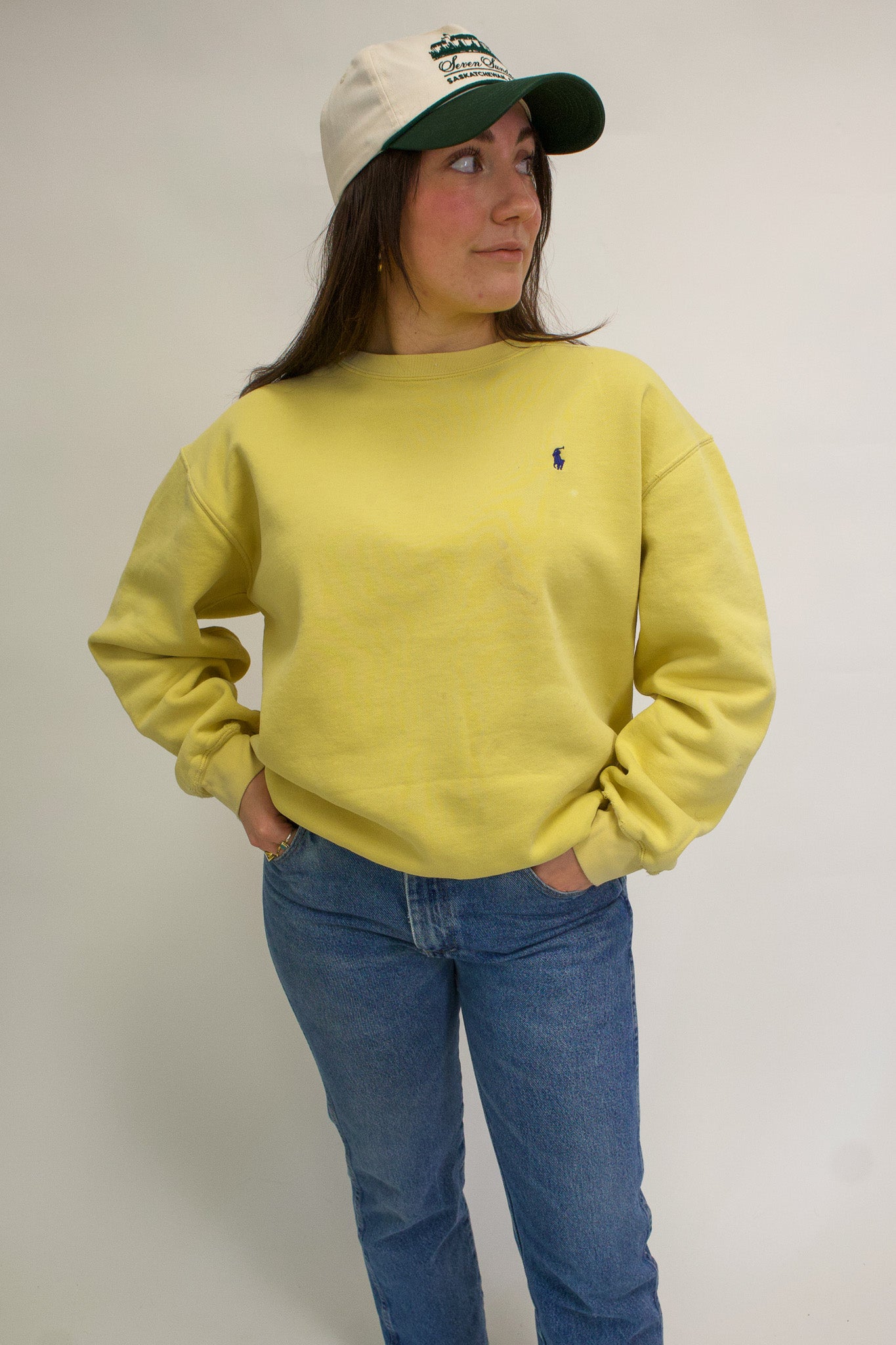 1A-74-CH Yellow Polo Crewneck
