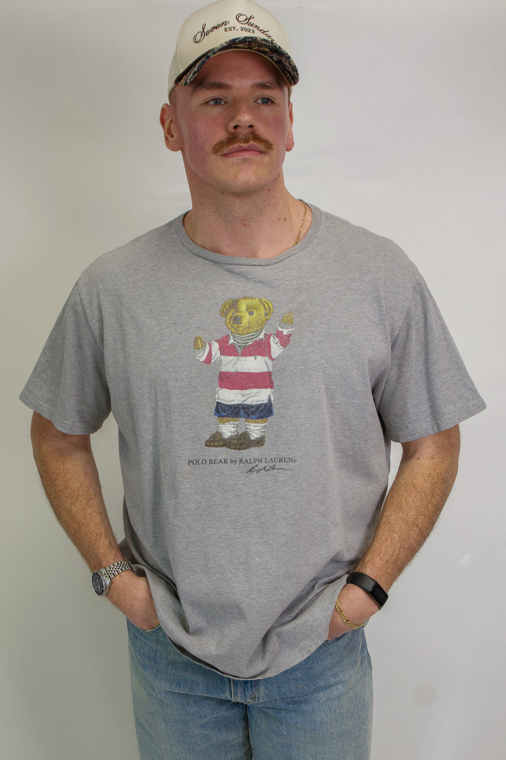 1A-194-CH Rugby RL Polo Bear Grey Tee