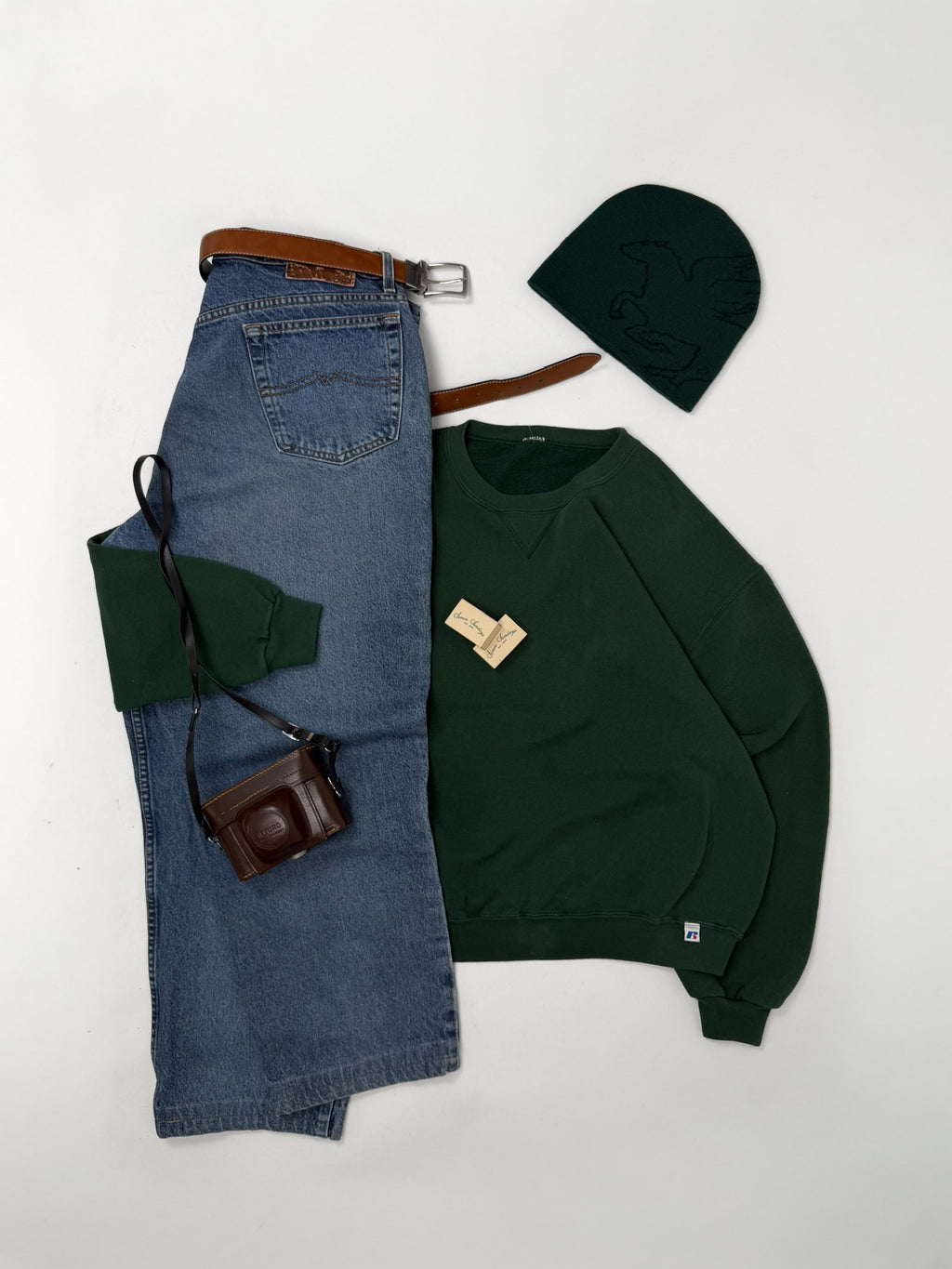1A-76-CH Green Russell Crewneck