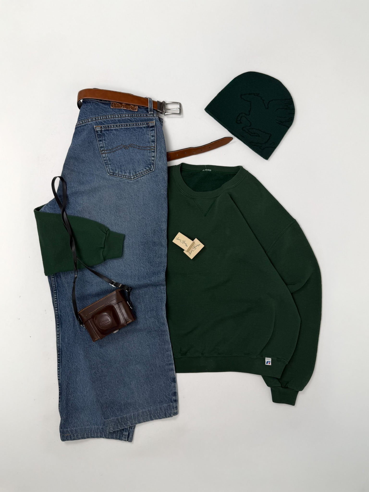 1A-76-CH Green Russell Crewneck