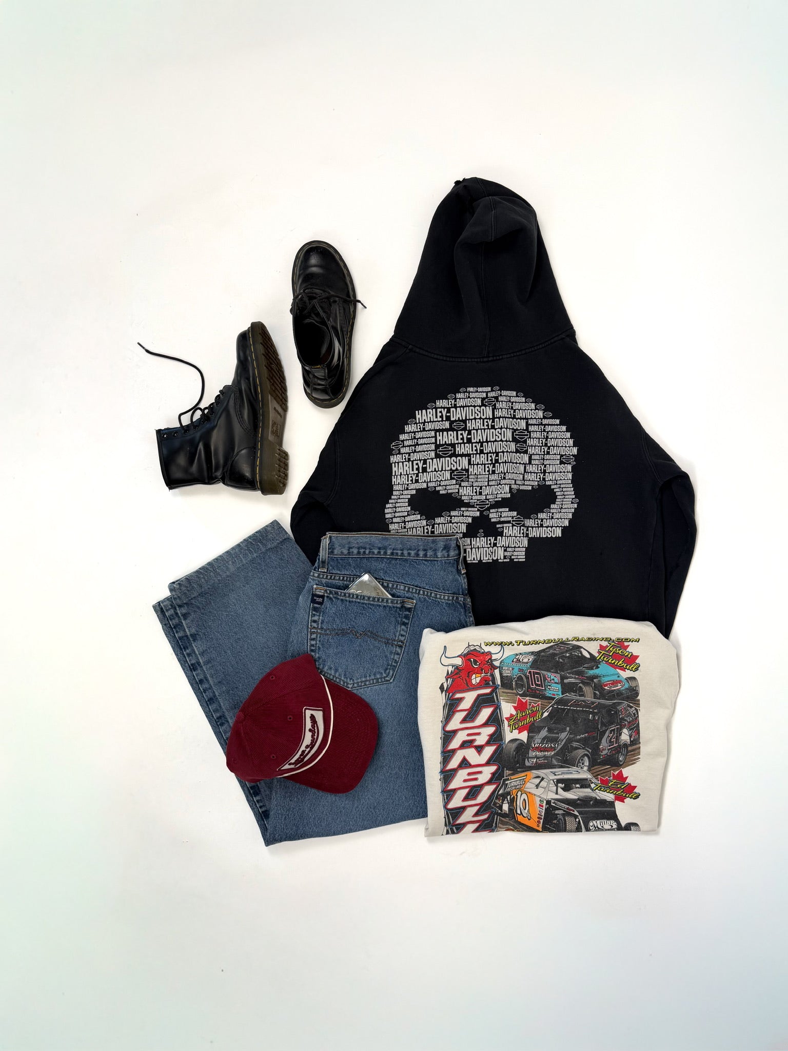 1A-102-CH Black Lucky Harley Hoodie