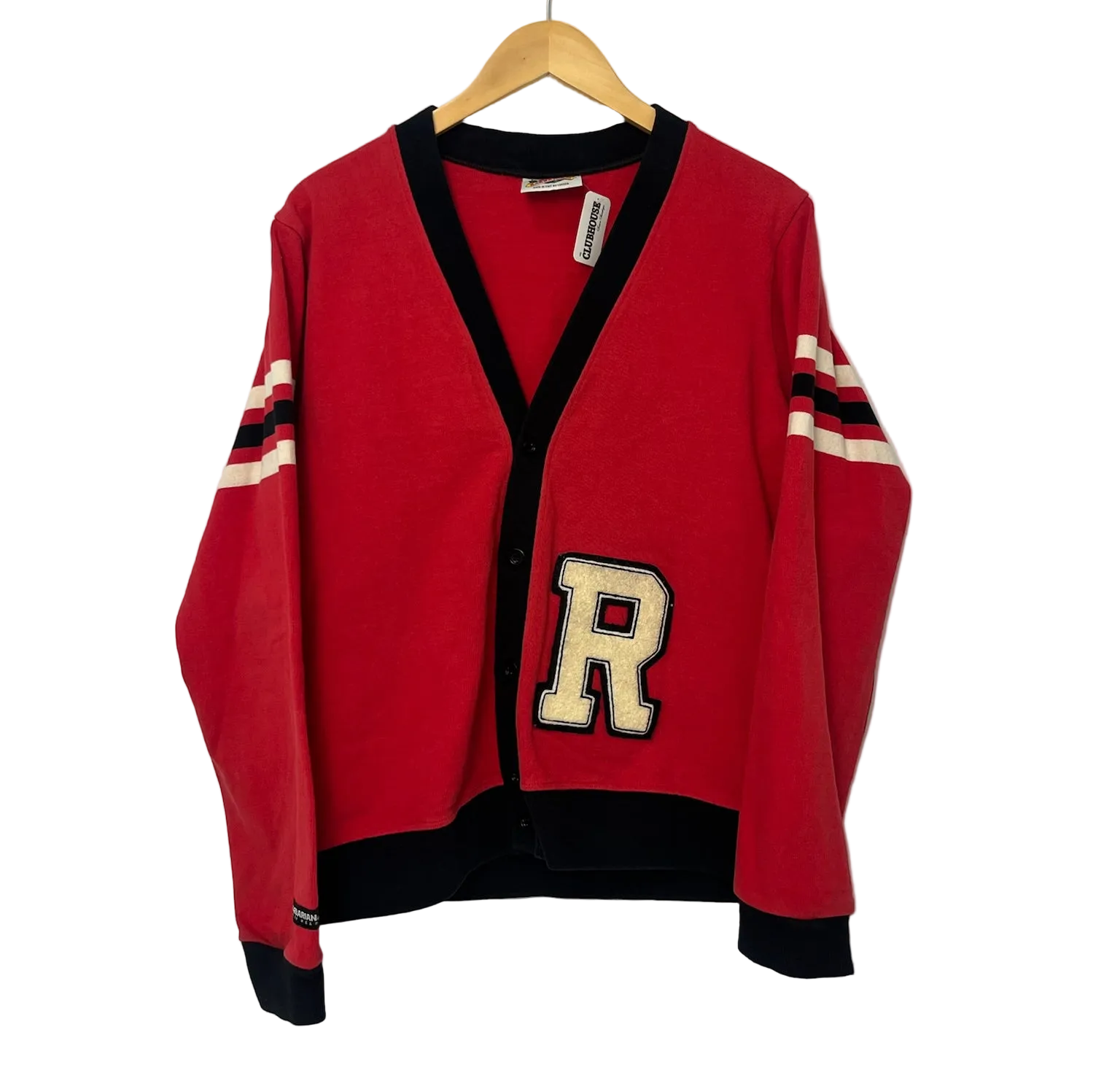1A-123-CH Red Rugby Cardigan