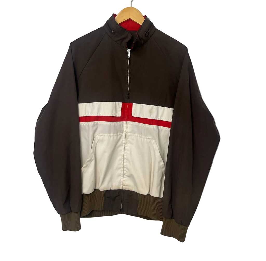 1A-178-CH Brown/White/Red Track Jacket