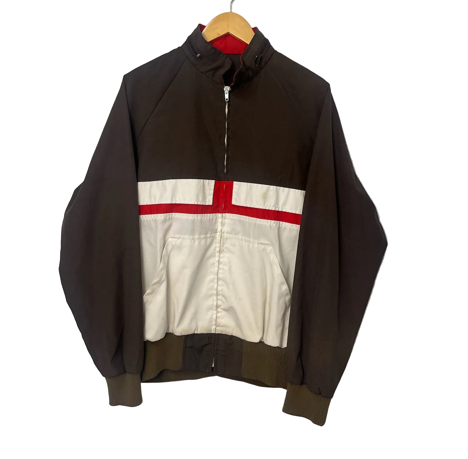 1A-178-CH Brown/White/Red Track Jacket
